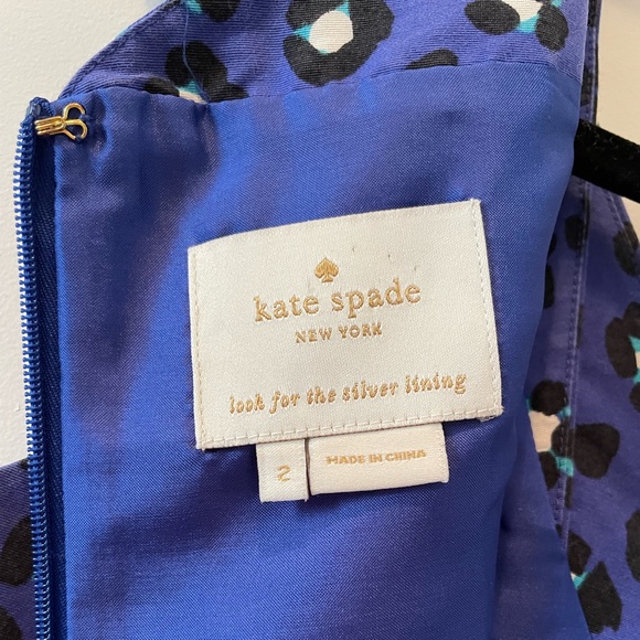 Kate Spade Blue Leopard Print Dress - Picture 3 of 3